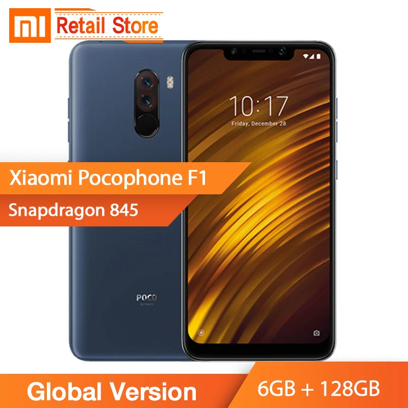 

In Stock Global Version Xiaomi POCOPHONE F1 POCO F1 6GB RAM 128G ROM Snapdragon 845 6.18'' Screen Dual Camera Smartphone 4000mAh