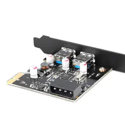 Супер Скорость 2 Порты и разъёмы USB 3,0 PCI-e контроллер карты расширения PCI настольный компьютер новый для Windows 64/xp/ vista/7, 32 бит