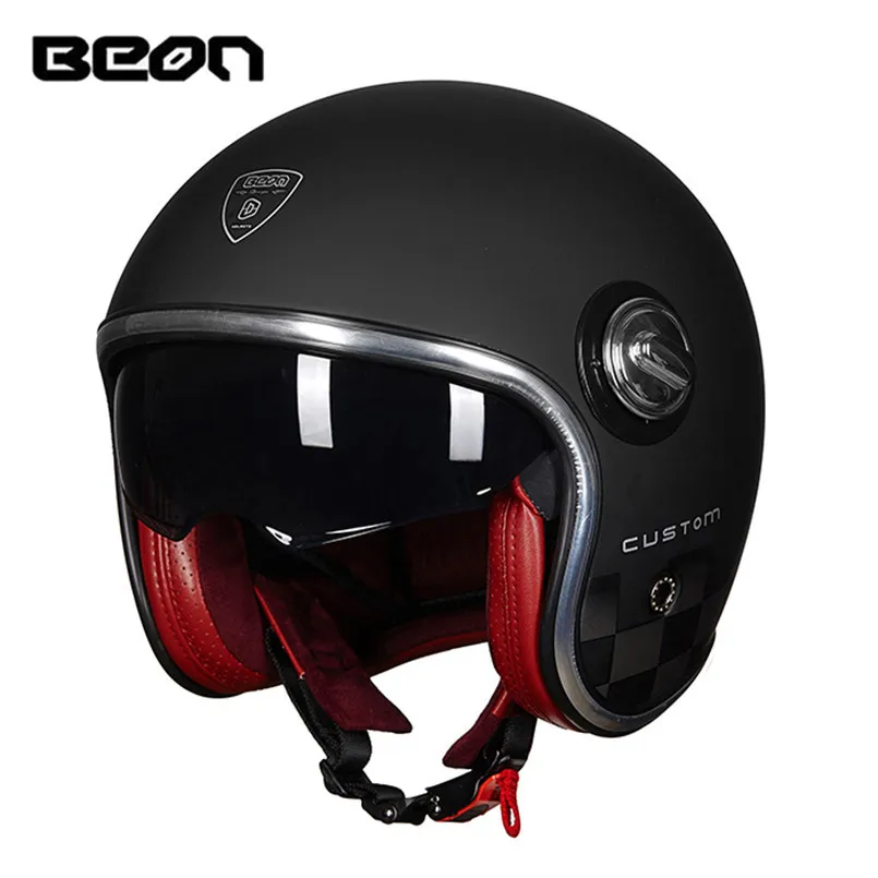 BEON B108A двойной козырек мотоциклетный шлем с открытым лицом винтажный Ретро