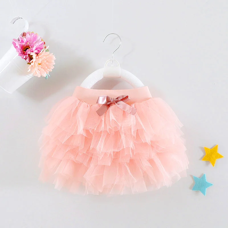 1 год, детская юбка-пачка для девочки, розовая многослойная мини-юбка, Vestido,, милая детская одежда с поясом для малышей 9, 12, 24 месяцев, RBS174001