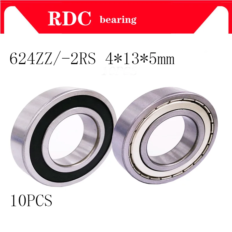 

10PCS/LOT 624 624Z 624ZZ ball bearing 624-2RS 4*13*5 mm chrome steel bearing free shipping