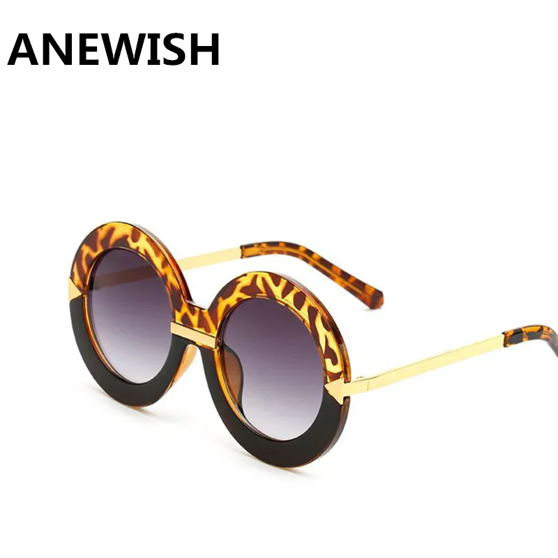 Anewish Новый Солнцезащитные очки для женщин Для негабаритных Круглый Винтаж