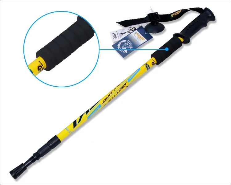 Bastões de Choque Seção Pólos Trekking Telescópica Ajustável Caminhadas Bengalas Absorvente Leve Melhor Barato 65 Cm-135 cm 3 10 High Quality Esporte e Lazer