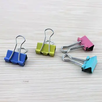 

1pcs 19mm Colorful Metal Binder Clips Paper Clip Office Stationery Binding Supplies Random Color