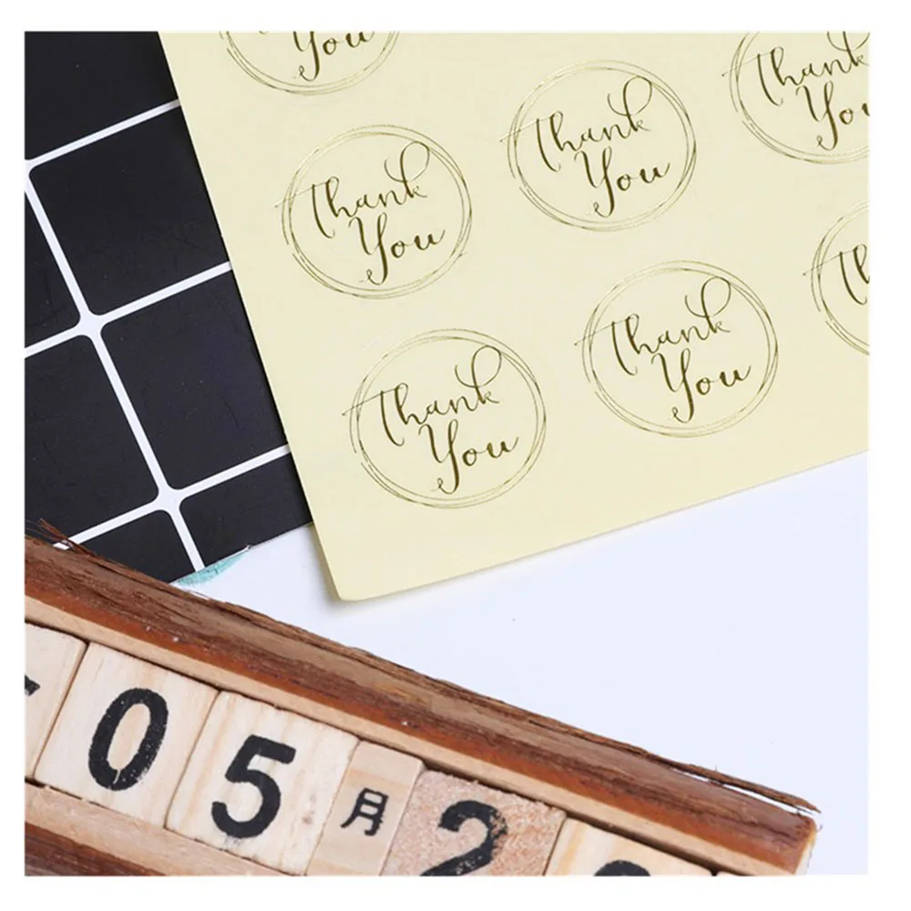 120Pcs/Lot Round Transparent Design Thank You Seal Stickers DIY Deco Gift Sticker Label Stationery Supplies