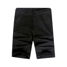 Мужские новые брюки свободного кроя, однотонные брюки карго, шорты, повседневные, большие размеры, короткие деловые брюки для отдыха, мужские классические прямые брюки