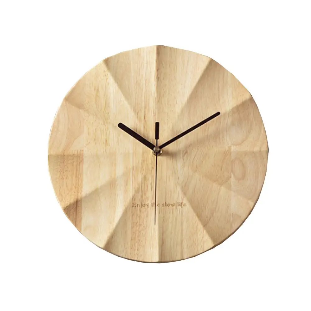 Простые скандинавские настенные часы из цельного дерева, инновационная индивидуальность, немой дизайн для спальни, деревянные настенные часы, домашний декор - Цвет: Blue