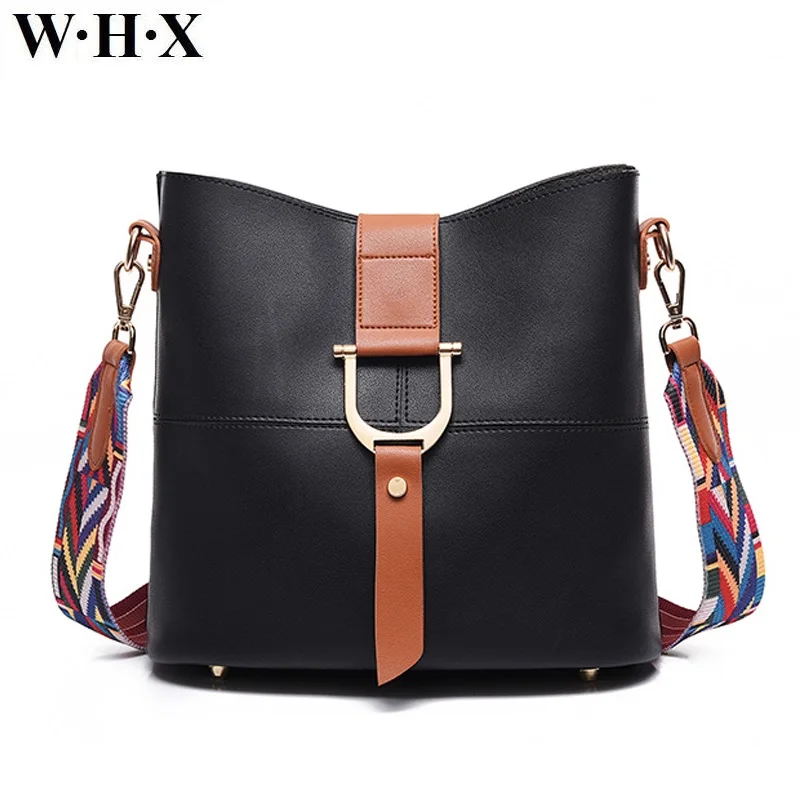 

WHX Women Composite Bags Women Shoulder Crossbody Bag Black Latest Design Fashion Casual Female Messenger Bag Pu Leather New
