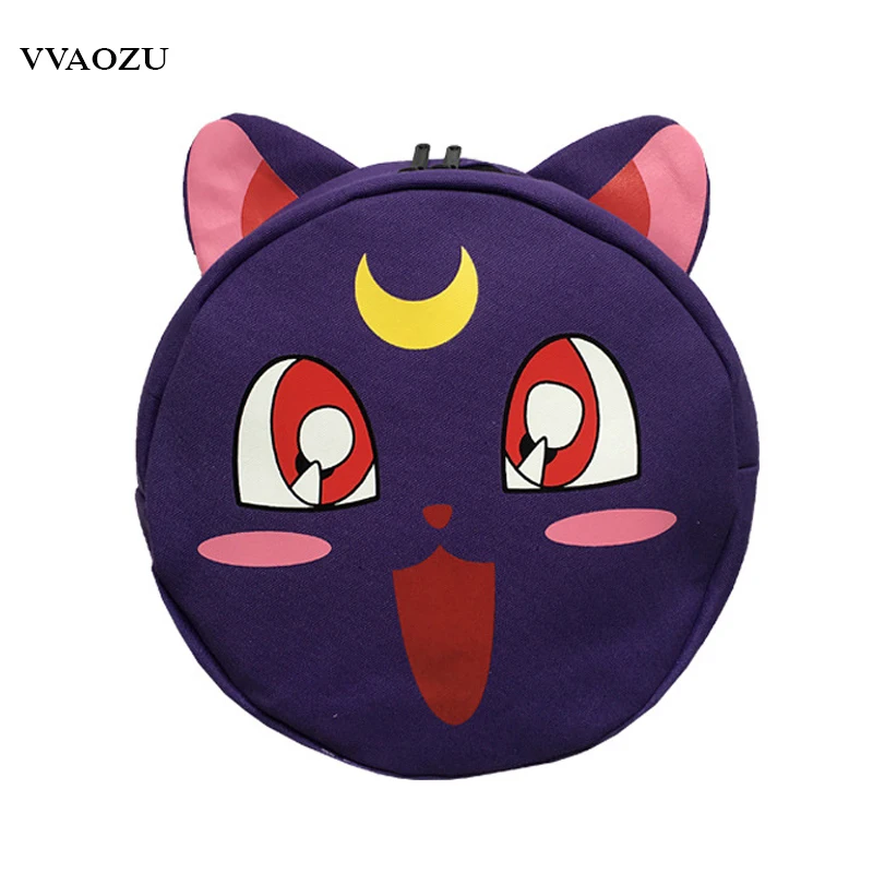 

Anime Sailor Moon Harajuku Canvas Backpacks Cartoon 3D Luna Cat Round Style School Bags Cute Book Bag Rucksack Mochila Feminina