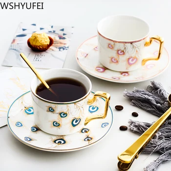 

Fashion ins Nordic style ceramic cups Coffee cup and saucer set Household drinking utensils