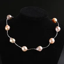 Zhaoru Freshwater Baroque Pearl Necklace for Women Genuine Jewelry Gift ZN002