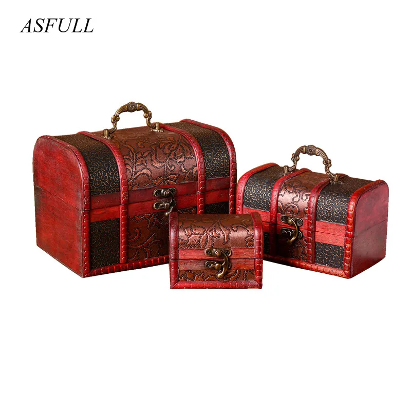 

3pcs Vintage Wooden Storage Box And Three Piece Suit Kinds For Jewelry And Other Organizer Creative Gold Coin Storage Box