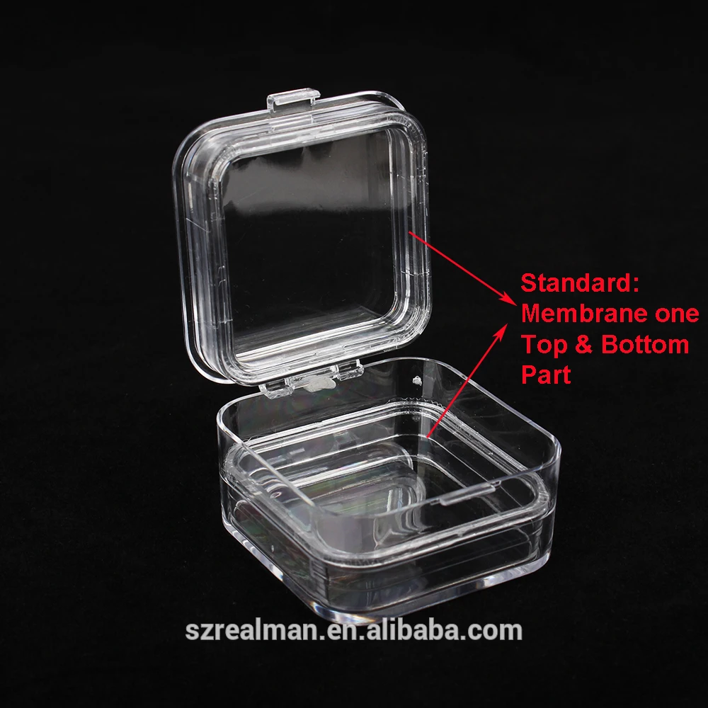 Mini caja de corona Dental transparente, caja de corona de