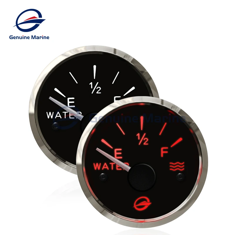 

2" 52mm Water Level Gauge Car Meter with LED Light Black/White Rim Automotive Gauges 12V/24V 0~190/ 240~33ohms