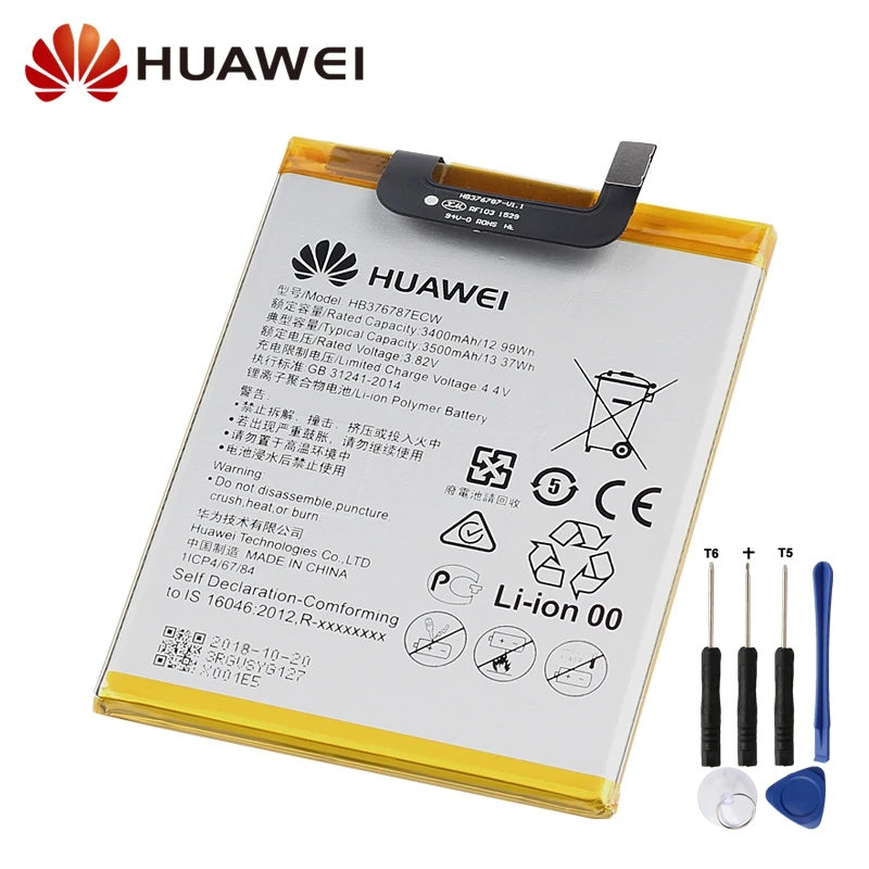 

Original Replacement Battery For Huawei Honor V8 HB376787ECW Genuine Phone Battery 3500mAh