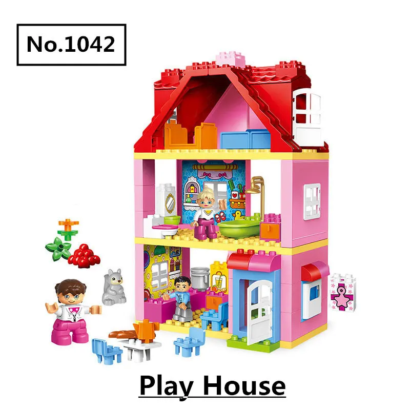 Diy большой размер городской пожарный отдел пожарная станция строительные блоки совместимы с Duploed хобби игрушки для детей детский подарок - Цвет: No.1042