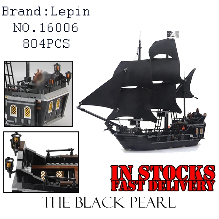 

lepin 16006 804pcs building bricks Pirates of the Caribbean the Black Pearl Ship model Toys Compatible ed