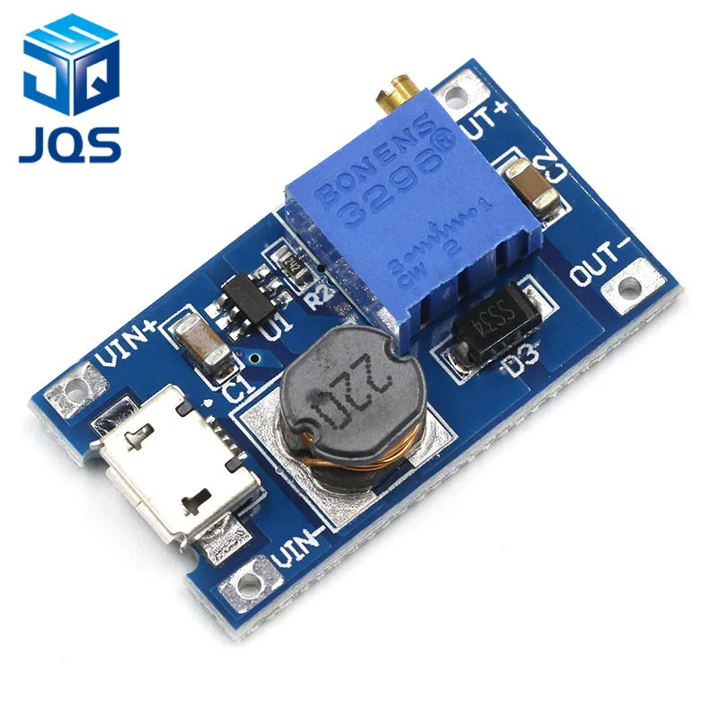 MT3608 with usb MT3608 DC-DC регулируемый Повышающий Модуль 2A повышение пластина Step Up Модуль с MICRO USB 2 V-24 V 5V 9V 12V 28V - Цвет: MT3608 with usb