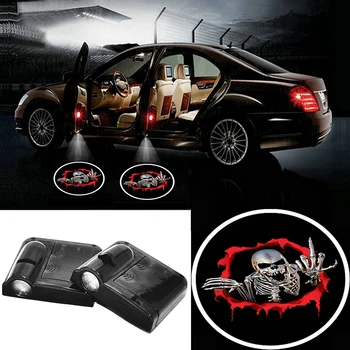 

2 X Wireless Car Door LED Projection Red Vampire Projector Shadow Logo Light Welcome Lamps Magnet Sensor for Vw Polo Golf 5 6 7