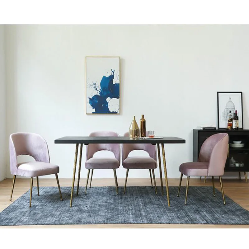 

Nordic contracted coffee chair metal cloth art