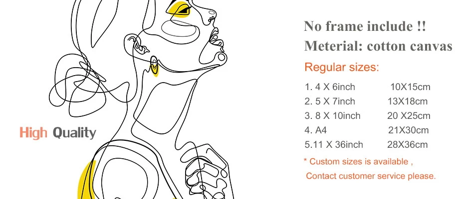Абстрактная Женская линия, рисунок в скандинавском стиле, Постер и принты, Современная Картина на холсте, настенная живопись, желтая девушка, Настенная картина, украшение для спальни, домашний декор