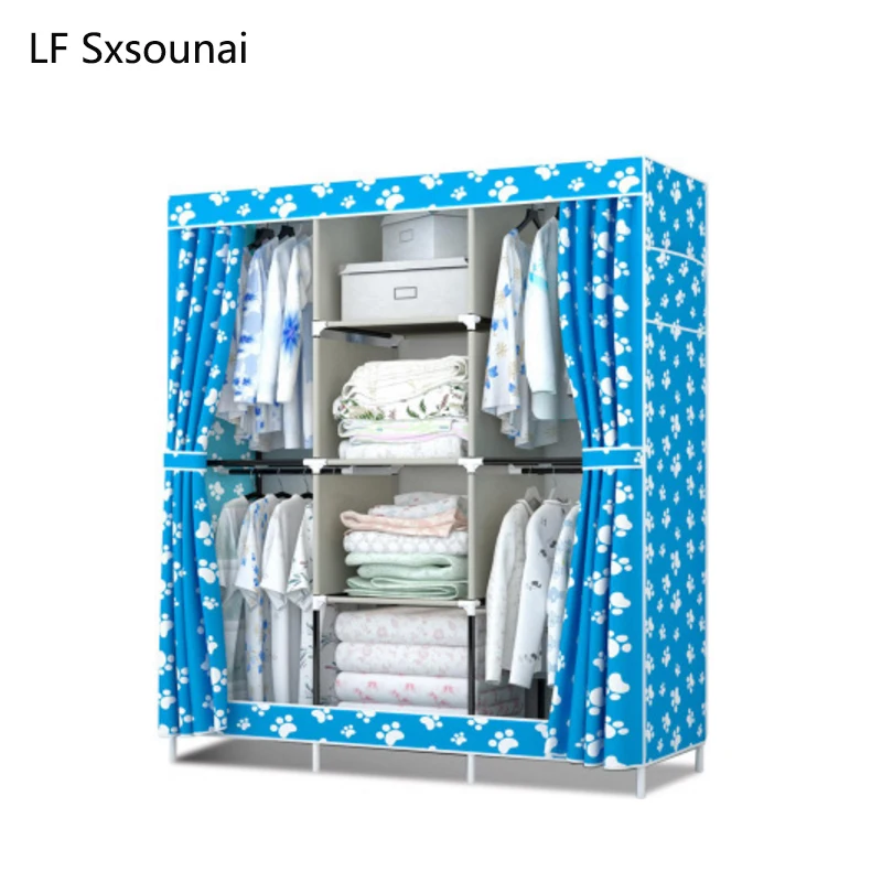 

LF Sxsounai Big Oxford Cloth Wardrobe Closet Furniture Fabric Large Wardrobe Portable Folding Cloth Storage Cabinet Locker 2018