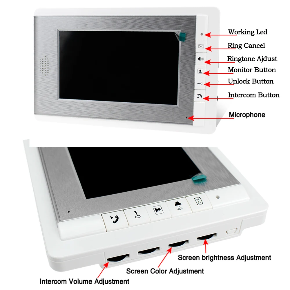 Проводной цветной видеодомофон колокольчик 7 дюймов TFT внутренний блок монитор экран видео дверной звонок домашний дверной телефон для входа Система доступа OBO