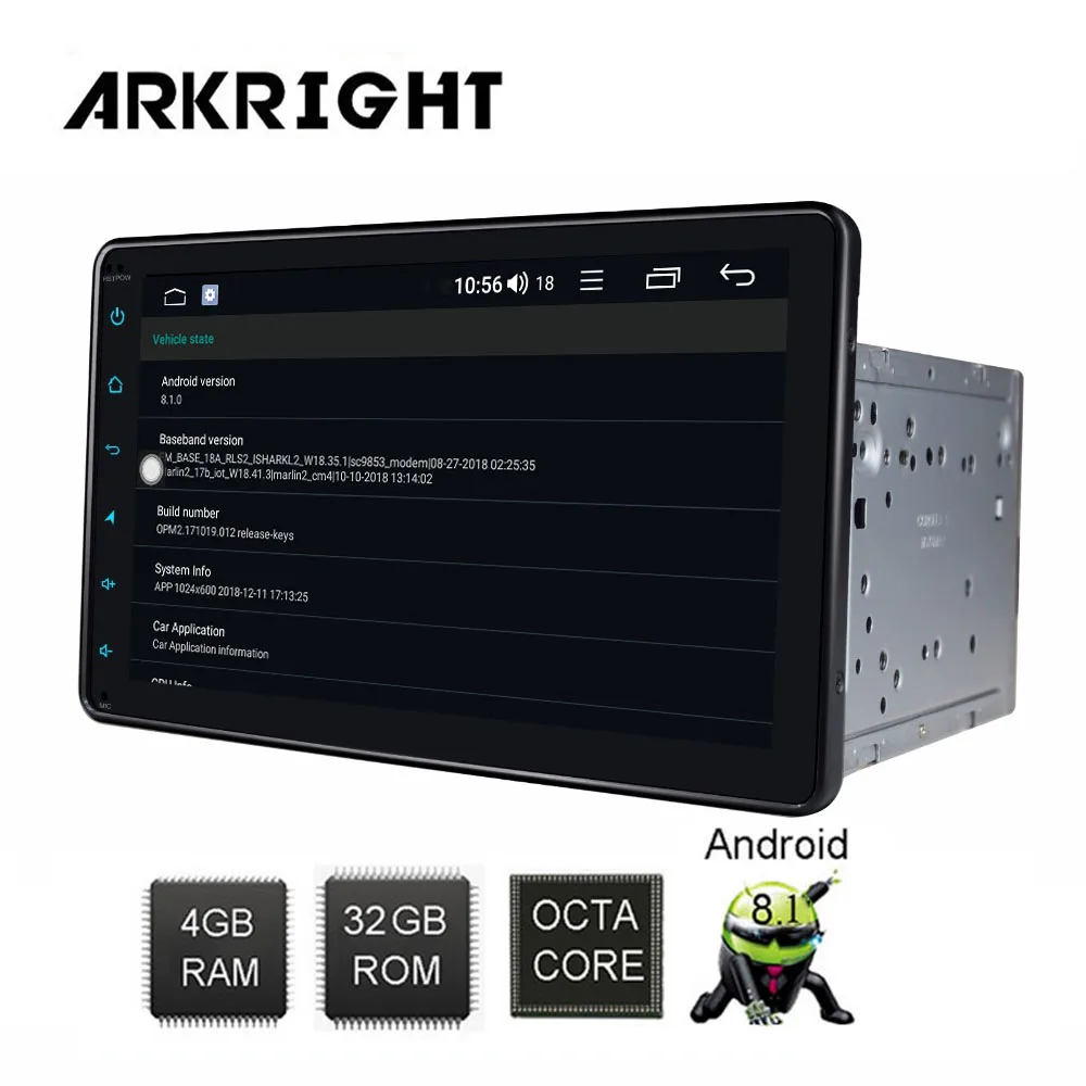 Best ARKRIGHT 8" Android Car Radio Audio Stereo 4+32GB Android 8.1 Car Multimedia Player For Toyota car Player built-in DSP 5
