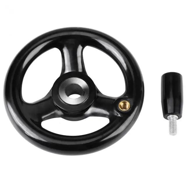 Plastic Lathe Handwheel Round 3 Spoke Hand Wheel Machine Tools for Lathe Milling Machine 18x200mm 12x100mm 12x125mm