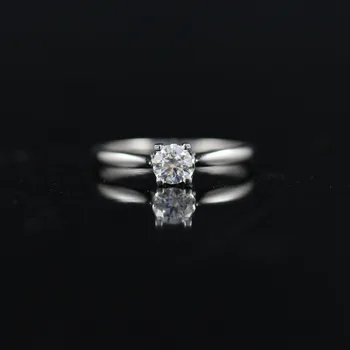 

LASAMERO 0.312CT FG/SI Round Cut Modern Romance Natural Diamond Ring For Women 18k White Gold Certified Engagement Wedding Ring