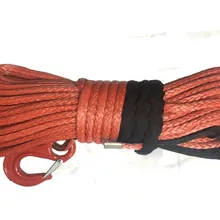 1/" x 100" Красный СВМПЭ веревка синтетическая лебедка с крюком