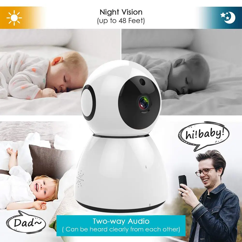 

1080P FHD WiFi IP Camera Wireless 2.4 G WiFi Security Panoramic Viewing Camera with Motion Detection, 2-Way Audio, Night Vision