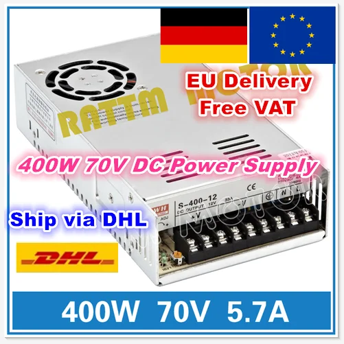 

[EU STOCK] 400W 70V Switch Power Supply! DC Power S-400-70 5.7A CNC Router Single Output Foaming Mill Cut Laser Engraver Plasma