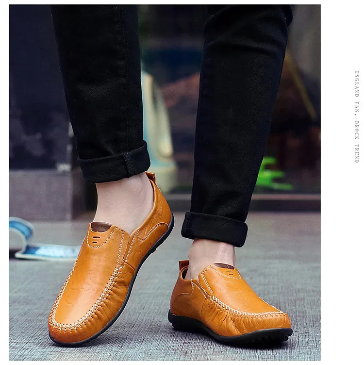 Merkmak/мужские лоферы из мягкой кожи, Новая повседневная обувь ручной работы, мужские мокасины, удобные кожаные туфли на плоской подошве