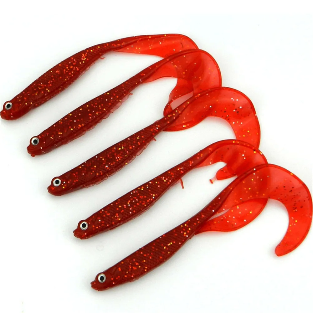 10pcs/lot Worm shape bait Soft grub Bait Fishing Lures Shrimp