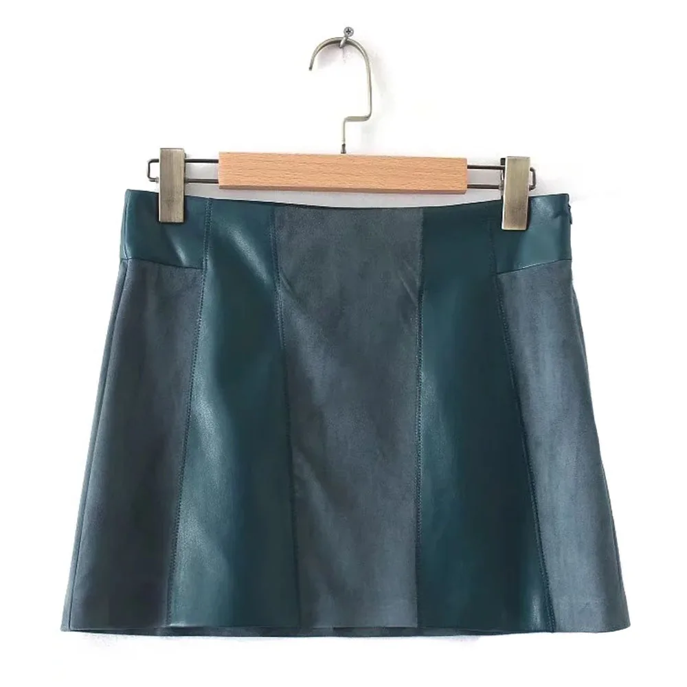 hot sale sexy PU Suede skirts women shorts Faux leather skirt special high waist pencil green 2018 summer sexy MINI skirt mini faux leather high waist skirt