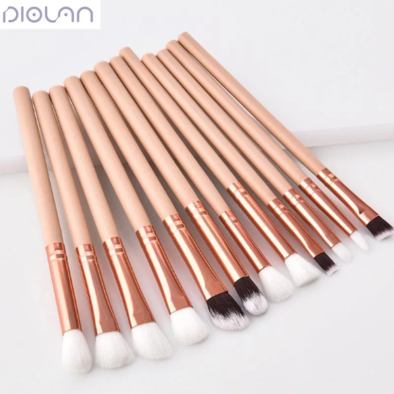 

DIOLAN 12pcs Pro Makeup Brushes Set Foundation Powder Eyeshadow Eyeliner Lip Brush Tools Eyeshadow Brush Set Highlighter Brushes