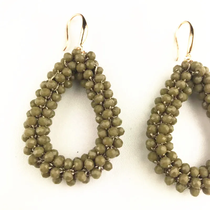 보헤미안 크리스탈 롱 귀걸이, 독특한 자연 전통 공예 여성을 위한 짠 귀걸이 쥬얼리 선물 여성 쥬얼리 2019 신제품