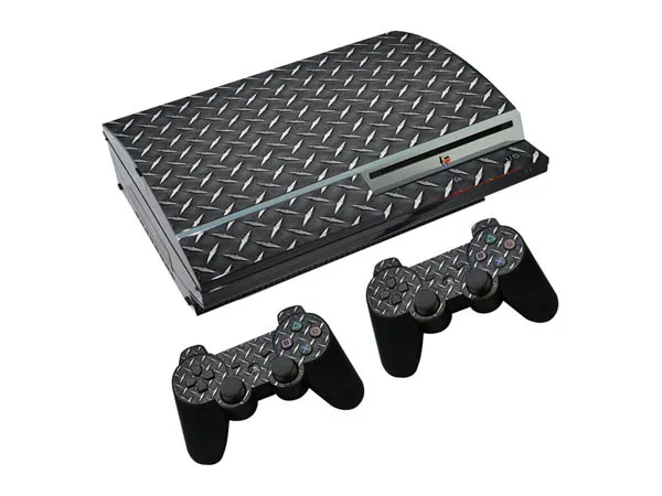 

Metal Style Skin Sticker Wrap Cover For PS3 fat Controller and Console For Play Station 3 fat For Ps3 fat free shippping