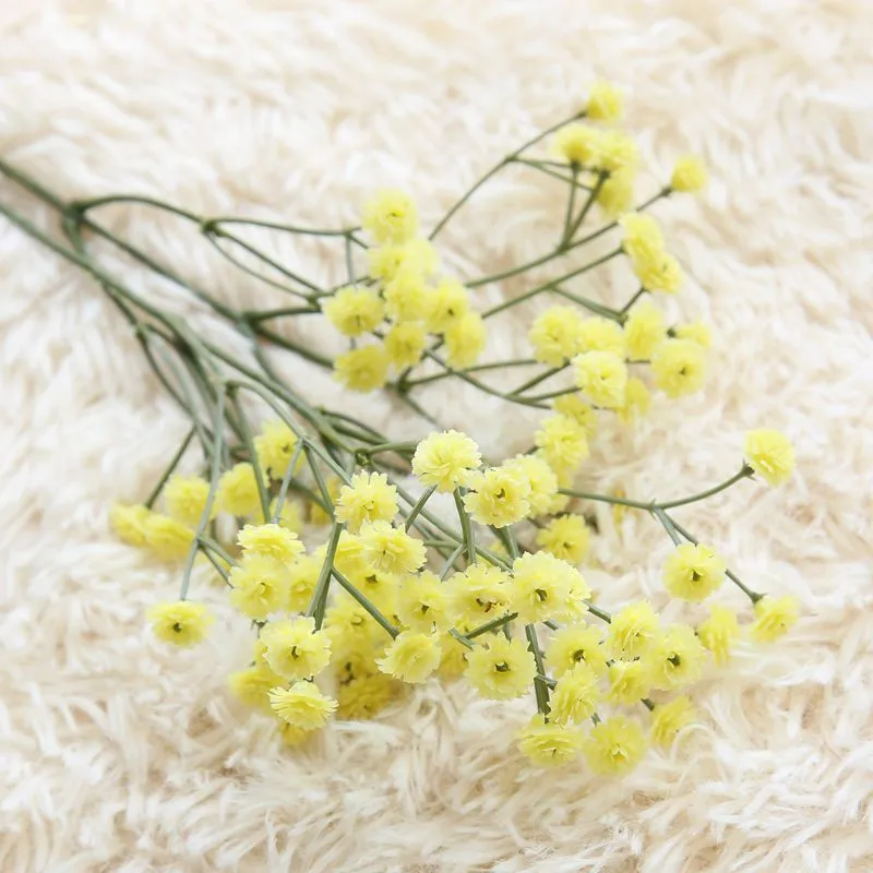 Маленькая свежая Звездная Gypsophila искусственная Цветочная подделка Цветочная композиция для домашнего свадебного украшения Мягкий гель искусственные цветы - Цвет: yellow