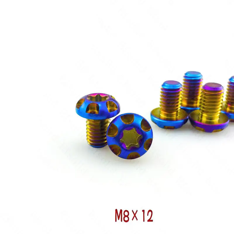 

4pcs M8 x 12mm Titanium Petal shape Half Round Bolts for Motorcycle Brake Disc