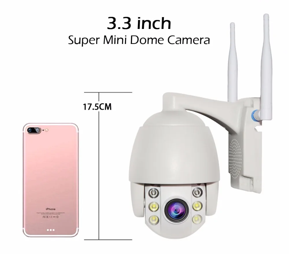 3,3 дюймов мини 1080 P 2MP 3g 4G IP PTZ камера CCTV IR 20 м ночного видения наружная Водонепроницаемая скоростная купольная CCTV Камера