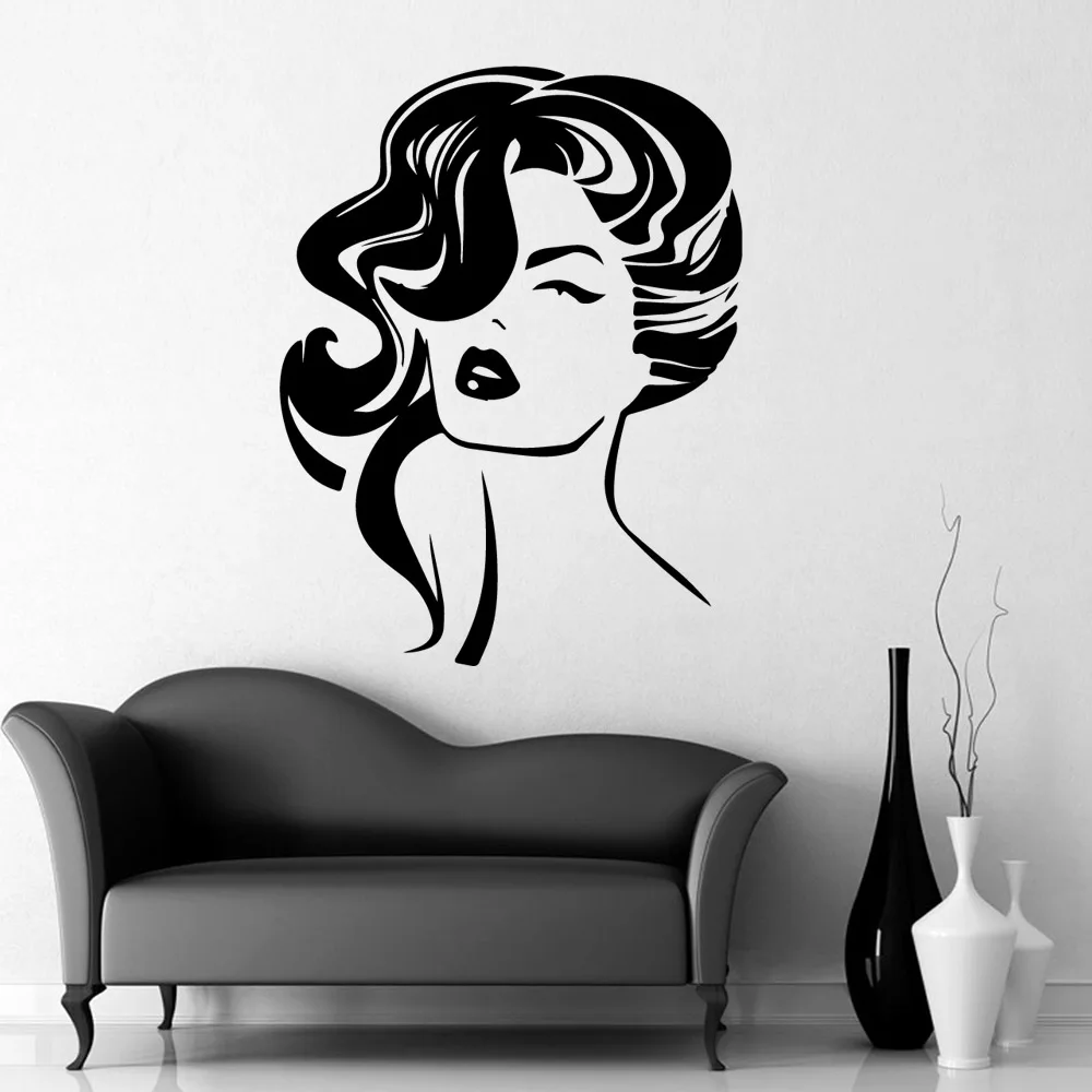 

Modern woman hair Wall Stickers Modern Fashion Wall Sticker Wall Decals Diy Home Decoration Accessories adesivo de parede