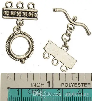 Застежки для многослойных цепей браслеты серебро 3 отверстия одиночные ожерелья с крючками модные оптовые ювелирные изделия материал 15 наборов