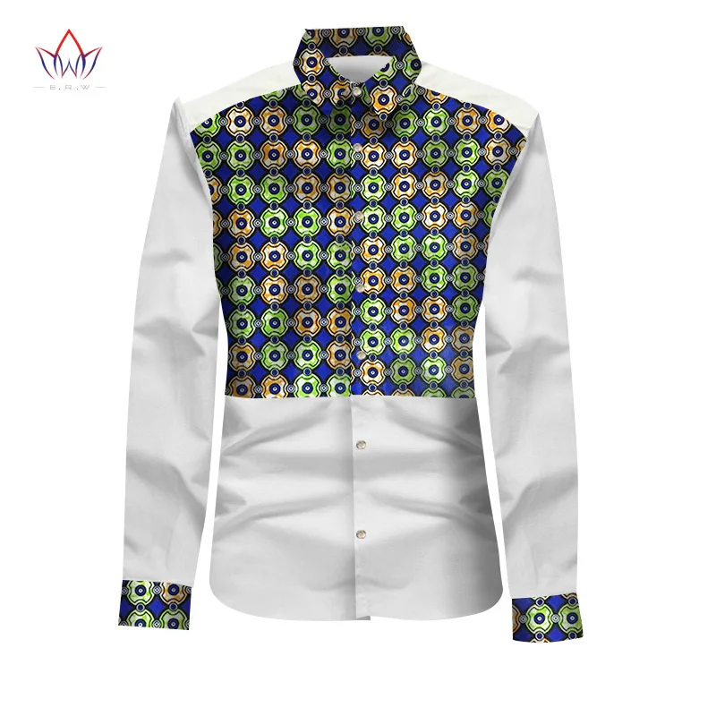 

2017 New Look African Mens Clothes Shirt Men Long Sleeve Slim Fit Mens Dashiki Men Casual Style Men Shirts 6XL BRW WYN301