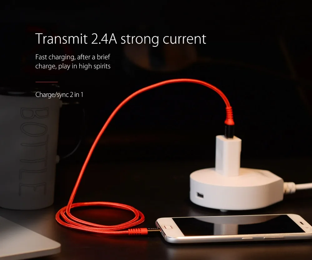  ORICO 2.4A 1M Nylon beleuchtung Kabel Für iPhone X 8 7 6 5 Für iPhone iPad Mobile Schnelle Lade lad