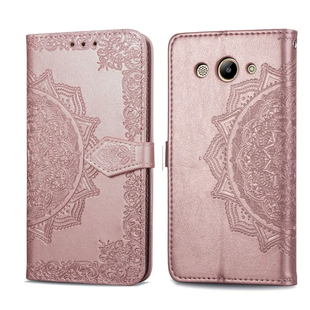 

3D Datura Flower Leather Wallet Phone Case For Huawei Y3 2017 Cases Flip Cover For Huawei Y3 2017 TPU covers Fundas Capa