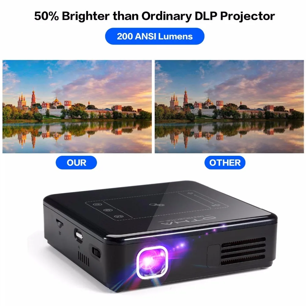 OTHA 4K DLP HD Mini Portable Projector 200 ANSI Home Theater Projector Wifi 1080P Mini Android Cinema 2G+16G 200\ OTHA 4K DLP HD Mini Portable Projector 200 ANSI Home Theater Projector Wifi 1080P Mini Android Cinema 2G+16G 200\