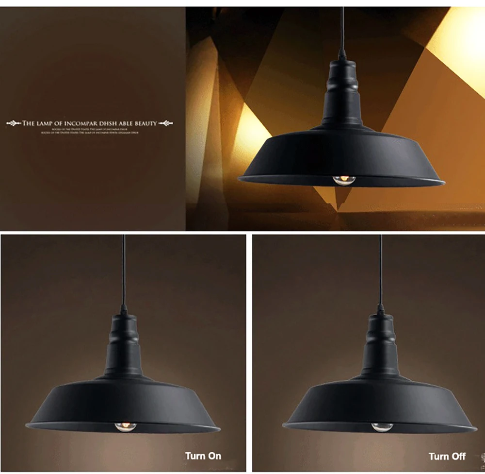 GO OCEAN Pendant Lights Modern Iron Painted Lamp Living Room Parlor Black Indoor Lighting Industrial Pendant Light Lamps (20)