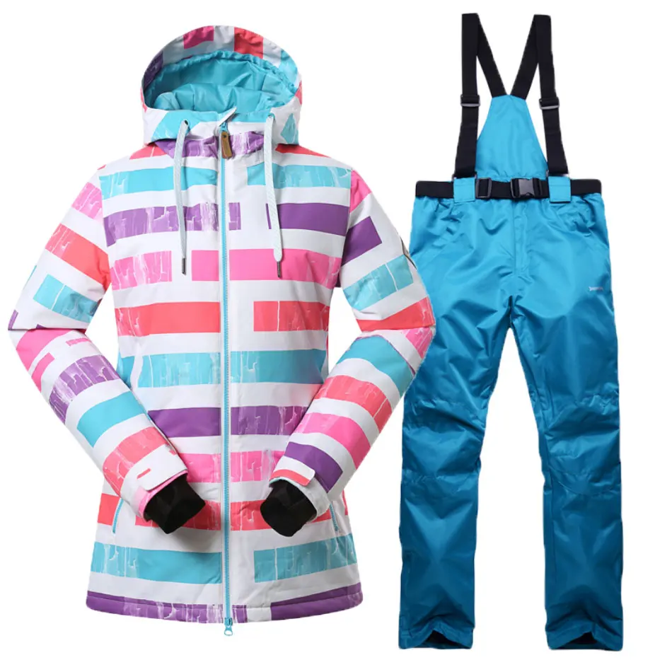 ski suit for women waterproof windproof snowboarding set tracksuit